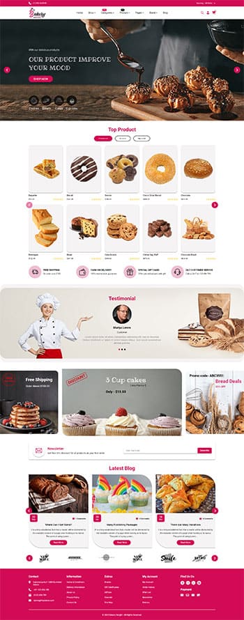 BakeryDelight Web - A Versatile Bakery Website Template for Sweet Success