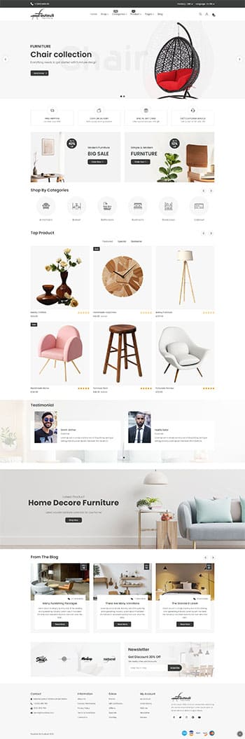 Fauteuil Web - An Intuitive and Responsive HTML Template for Furniture Ecommerce