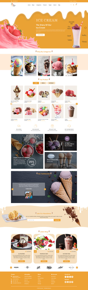 IceCreamZone Web -  A Refreshing HTML Template for Ice Cream Parlors and Dessert Shops