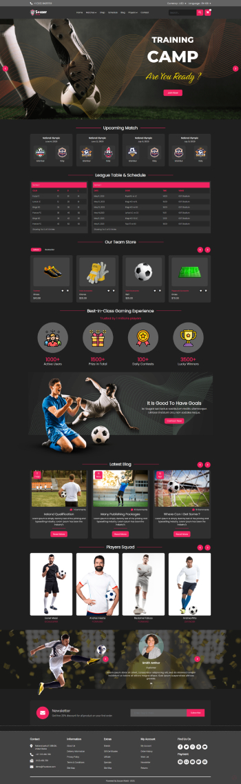 Soccer World Professional Soccer And Football Website Template